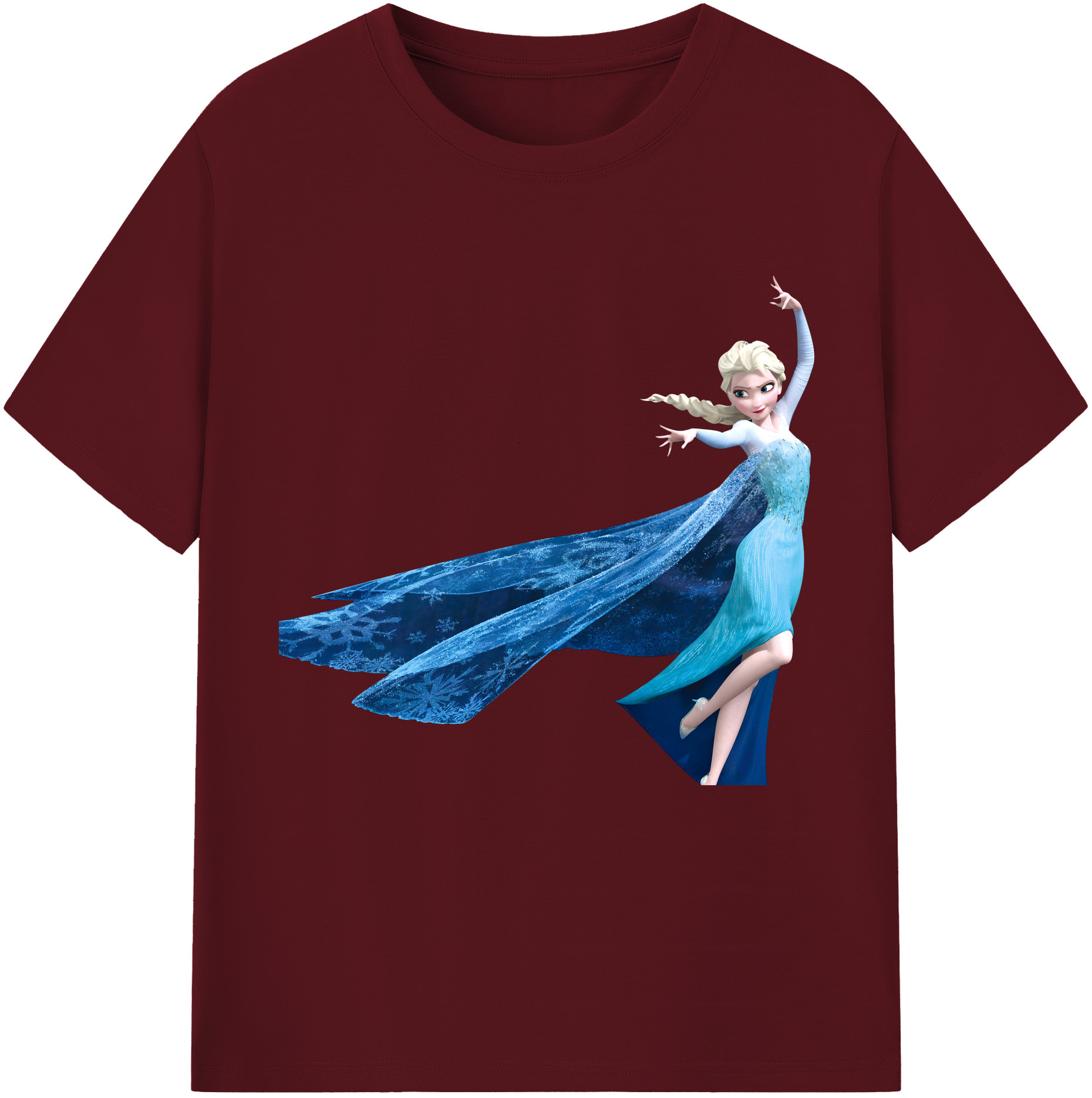（画像用） アナと雪の女王 アンナ エルサ Frozen Anna Elsa 綿100％半袖Tシャツ（フロントプリント）